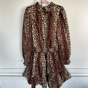 Janie and Jack Brown and Black Polka Dot Dress